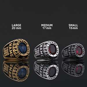 Bague d'université BOJ 002 personnalisée en argent avec diamant, style minimaliste, certifiée IGI, cadeau unisexe pour la remise des diplômes - Product Image 3