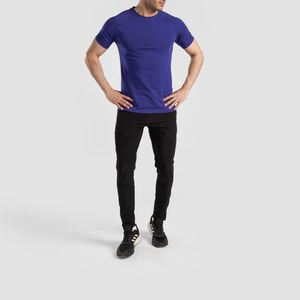 Wholesale Customized Logo <b>Men's</b> High Quality Running T-Shirts Slim Fit <b>Half</b> <b>Sleeve</b> Spandex/Cotton Quick Dry Breathable - Product Image 6