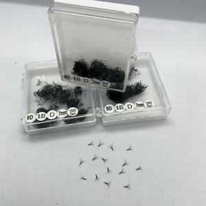 High Quality Velvet <b>Lash</b> Trays Pointy Base Premade Volume Fans Matte Black <b>Cluster</b> <b>Lashes</b> Private Label Eyelash Extensions - Product Image 4