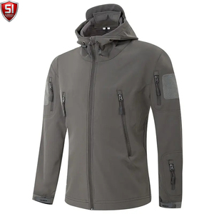 Veste Softshell Homme Sumroos Printemps à Capuche Amovible Coupe-Vent Respirante Fermeture Éclair Extérieur Décontracté Couleur Unie - Product Image 2
