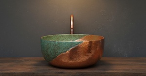 Fregadero de cobre de alta gama, lavabo de cobre de lujo, fregadero de cobre elegante para el hogar, lavabo de cobre con estilo. - Product Image 4