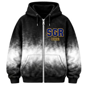 Sudadera con Capucha Oversize para Mujer Sigma Gamma Rho, Color Negro y Blanco, con Letras Griegas Personalizadas, Estilo Casual y Urbano - Product Image 1