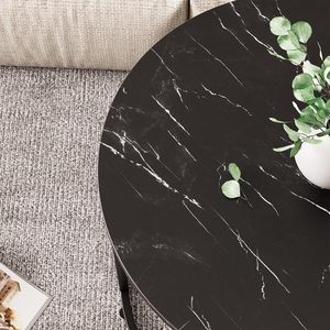 <b>Coffee</b> <b>Table</b> <b>Nesting</b> <b>Tables</b> <b>Set</b> of 2 Modern Living Room Side End <b>Tables</b> Wooden Metal Frame Home Decor - Product Image 4