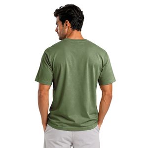 Camiseta Deportiva Esencial para Hombre, Color Verde Oliva, Cuello Redondo, Suave y Transpirable, para Gimnasio, Entrenamiento, Ropa Deportiva Activa - Product Image 3
