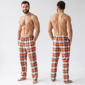 Pantalon de détente à carreaux pour hommes en gros, pantalon de nuit à carreaux pour hommes, pyjama 100 % coton, pantalon de détente pour hommes avec cordon de serrage à la taille - Product Image 1
