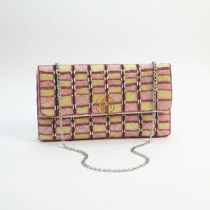 Pochette de soirée florale perlée à la main pour femme avec chaîne délicate - Product Image 5