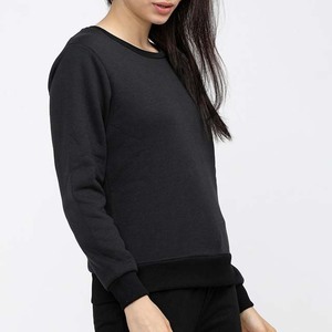 Sudadera con Capucha Negra de Manga Larga para Mujer, Ropa Casual de Invierno, Material de Algodón, MOQ Bajo, Precio Económico - Product Image 3