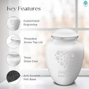 Urnes funéraires miniatures en acier inoxydable pour cendres d'animaux de compagnie, avec empreinte de patte gravée, pour la vente en gros - Product Image 3