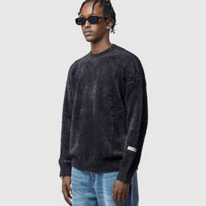 Suéter de punto afelpado con cuello simulado para invierno al por mayor |   Colores Sólidos Ombre |   Suéter Vintage para Hombre con Tacto de Mohair |   OEM/ODM | - Product Image 3