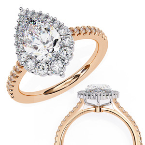 Custom Pear Cut Lab Grown Diamond Solitaire <b>Ring</b> 0.35 Carat 18k Gold Plated Wedding Engagement <b>Ring</b> by Loista Jewels - Product Image 5
