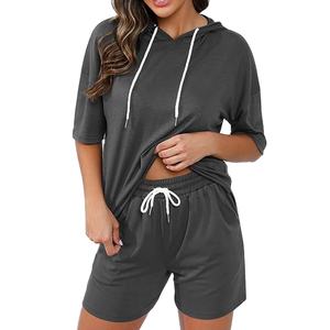 Conjunto de Shorts de 2 Piezas para Mujer con Logotipo Personalizado, Estilo 100% Algodón Felpa Gruesa, Verano, Color Sólido, Anti-Pilling, 240g, Digital 2026 - Product Image 2