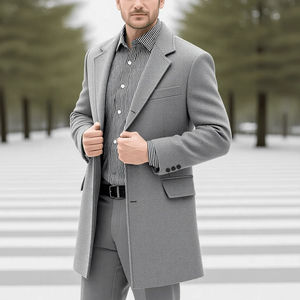 Chaquetas de estilo urbano para hombre, cortavientos de longitud media, chaquetas con solapa para hombre, ropa de invierno para hombre, abrigo masculino - Product Image 1