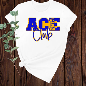 Camiseta SGRHO Ace Club Blanca para Mujer, con Estampado Gráfico, Cuello Redondo, Manga Corta, Estilo Casual, Moda Urbana, Personalizada para Hermandad Griega - Product Image 1