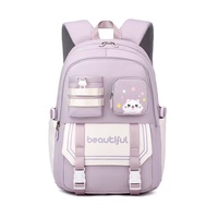 Sac d'école unisexe imperméable pour élèves du primaire, cartable tendance à motif de dessin animé avec doublure en polyester pour enfants