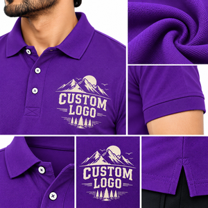 Polo de Manga Corta Negro Sólido para Hombre, Camiseta Casual de Punto con Cuello de Botones, Polo de Algodón de Manga Corta para Hombre - Casual de Verano - Product Image 5