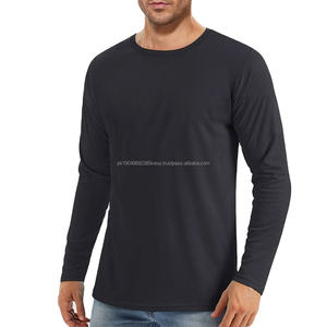 Camisetas de Manga Larga de Calidad con Etiqueta Privada Personalizada, MOQ Bajo, Camiseta de Color Sólido de Manga Larga - Product Image 1