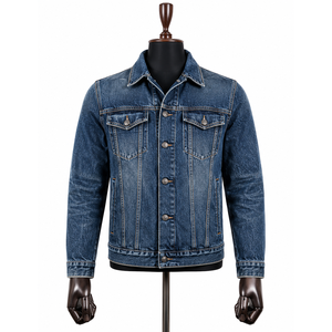 Chaqueta Vaquera para Hombre, Corte Regular, Cierre de Botones, Lavado Ácido, Lavado a la Piedra, 100% Algodón Orgánico, Secado Rápido, Transpirable - Product Image 5