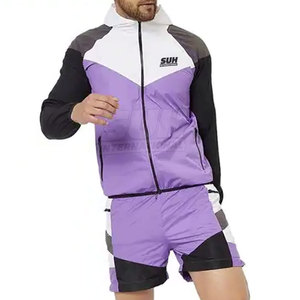 Conjunto de Sudadera con Capucha y Pantalones Cortos Transpirables Casuales al por Mayor, Último Modelo en Color Sólido, 100% Poliéster, Ligero y Ecológico - Product Image 4