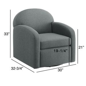 Fauteuil pivotant Edie Grey pour salon - Product Image 2