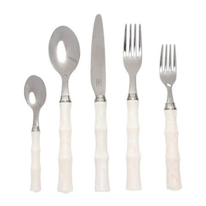 Ensemble de couverts élégants en métal avec manches en résine, finition miroir, couverts durables pour les mariages, la restauration et la table - Product Image 6
