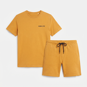 Ensemble sportif décontracté personnalisé pour homme, short et sweat-shirt à col rond, idéal pour la course estivale - Product Image 4