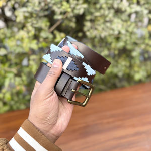 Ceinture Polo en Cuir de Buffle Véritable avec Boucle Ardillon en Alliage de Zinc, Largeur 35MM, Finition Artisanale au Fil Ciré Recyclé, Traitement Chimique Italien - Product Image 6