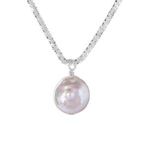 Monica's Sparkling Baroque Round Cake Ins Collarbone Chain Natural Pearl <b>Necklace</b> for <b>Friends</b> - Product Image 5
