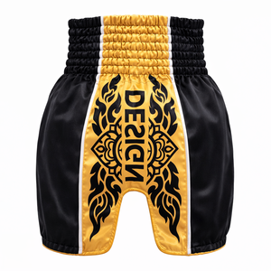 Pantalones Cortos de Muay Thai Ligeros de Última Tendencia, Pantalones Cortos de Boxeo Tradicionales de Satén, Pantalones Cortos de Pierna Ancha para Entrenamiento de Kickboxing, Proveedor OEM - Product Image 4