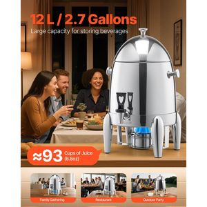 Dispenser per Bevande in Acciaio Inox da 2,7 Galloni, Erogatore di Bevande Calde e Fredde per Caffè, Tè, Alcolici - Qualità Premium - Product Image 2