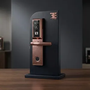Cerradura Inteligente Premium para Hotel TES 302 SB con RFID en Oro Rosa, Acabado en Acero Inoxidable, Sistema de Control de Acceso con Tarjeta Electrónica - Product Image 1