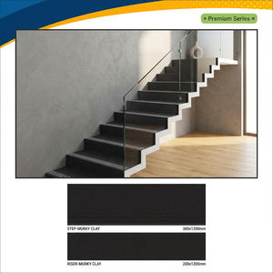Abordable Antidérapant Mat Glacé Vitrifié Corps Complet Porcelaine Marchepied Riser Carreaux 300x1200mm Gris Escalier - Product Image 5