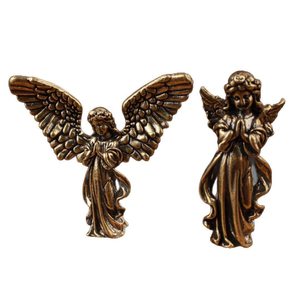 Pièce d'art en métal de style vintage en forme d'ange pour la décoration intérieure, figurine d'ange en métal faite à la main avec design ajouré, fée en métal - Product Image 6