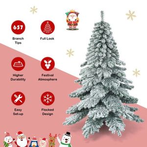 Albero di Natale Artificiale in PVC Innevato di 1,8 Metri per Decorazioni Festive - Product Image 4