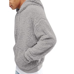 Custom Printed <b>Sherpa</b> <b>Fleece</b> Hoodie Men Women Warm Winter Pullover Soft Plush Hooded Polyester/Cotton Pocket Eco-Friendly Casual - Product Image 2