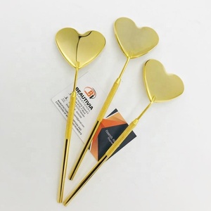 กระจกขนตารูปหัวใจสำหรับต่อขนตาคิ้วชุบทองฉลากตามสั่ง - Product Image 1