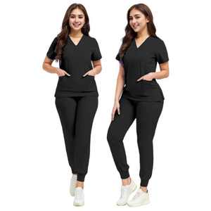 Wholesale High Quality Eco-Friendly Medical <b>Scrubs</b> Set Unisex Hospital Nurse Uniforms V-Neck Top Jogger Pants Stretch Customized - Product Image 4