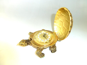 Horloge mécanique vintage suisse en forme de tortue, horloge de bureau décorative, objet de collection pour la maison ou le bureau - Product Image 5