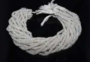 Cuentas redondas lisas de piedra lunar arcoíris blanca natural de 5-6 mm, hilo de 13 pulgadas, cuentas de piedra lunar natural para la fabricación de joyería al por mayor - Product Image 5