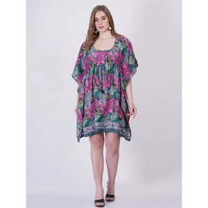 Summer Casual Boho Printed Eco-Friendly Plain Dyed <b>Sweet</b> Sexy Maxi Paisley Solid Design Women's Summer Short Sleeve Dresses - Product Image 3