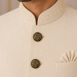 Botones de Latón Esmaltados con Diseño Floral y de Aves Doradas de Lujo para Sherwani, Hechos a Mano, de Diseño Premium, Estilo Antiguo Real - Product Image 3