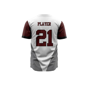 Baseball Uniforms Sublimation Team Baseball Uniform Set Men's White <b>Maroon</b> Sublimated Moisture Wicking - Product Image 5