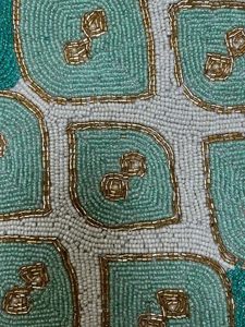 Embroidered Geometric <b>Table</b> <b>Runner</b> <b>Teal</b> White Gold Bohemian Home Decor Washable - Product Image 6