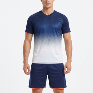 Ensemble de maillots de football bleu dégradé, usine OEM de Sialkot, uniforme de football professionnel, fabricant de kits sportifs personnalisés en gros - Product Image 1