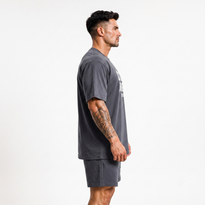 Conjunto de Camiseta y Pantalones Cortos Deportivos Personalizados para Hombre, de Secado Rápido, Poliéster y Elastano, Corte Holgado, Cuello Redondo, Impresión Serigráfica, para Verano - Product Image 2