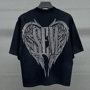 Camiseta de moda urbana con estampado DTF, de tela gruesa de 300 GSM, para la moda de invierno, camisetas para hombre - Product Image 1