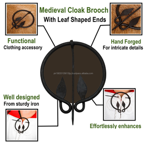Fer à la main forgé fibule rétro Viking plaine anneau fermoir épingle de sûreté broche tissu cape broche médiévale noir fer broche Style - Product Image 3