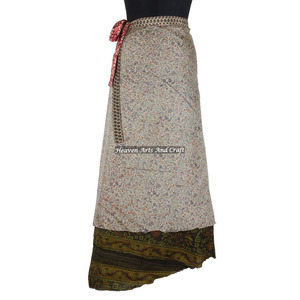 Ladies <b>Sarong</b> Printed Long Beach <b>Wrap</b> Skirt 2 Layer Reversible Magic Silk Saris <b>Wrap</b> Long Skirt Silk <b>Wrap</b> Around Skirts Brazil - Product Image 5