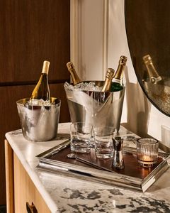 Cubo de Hielo Metálico Moderno con Acabado Elegante, Perfecto para Enfriar Vino, Champán y Cerveza, Enfriador de Bebidas Duradero - Product Image 1