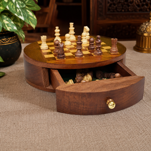 Handmade Indian Rosewood Magnetic Chess Set |Wooden Travel Chess Board with Storage Drawer Classic Game Collection Premium Style - Product Image 3
