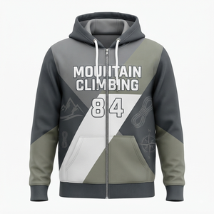 Sweat à capuche zippé de rugby pour homme, veste sportive bleue et blanche avec blocs de couleur, imprimé par sublimation, respirant, coupe classique, pour l'automne - Product Image 6